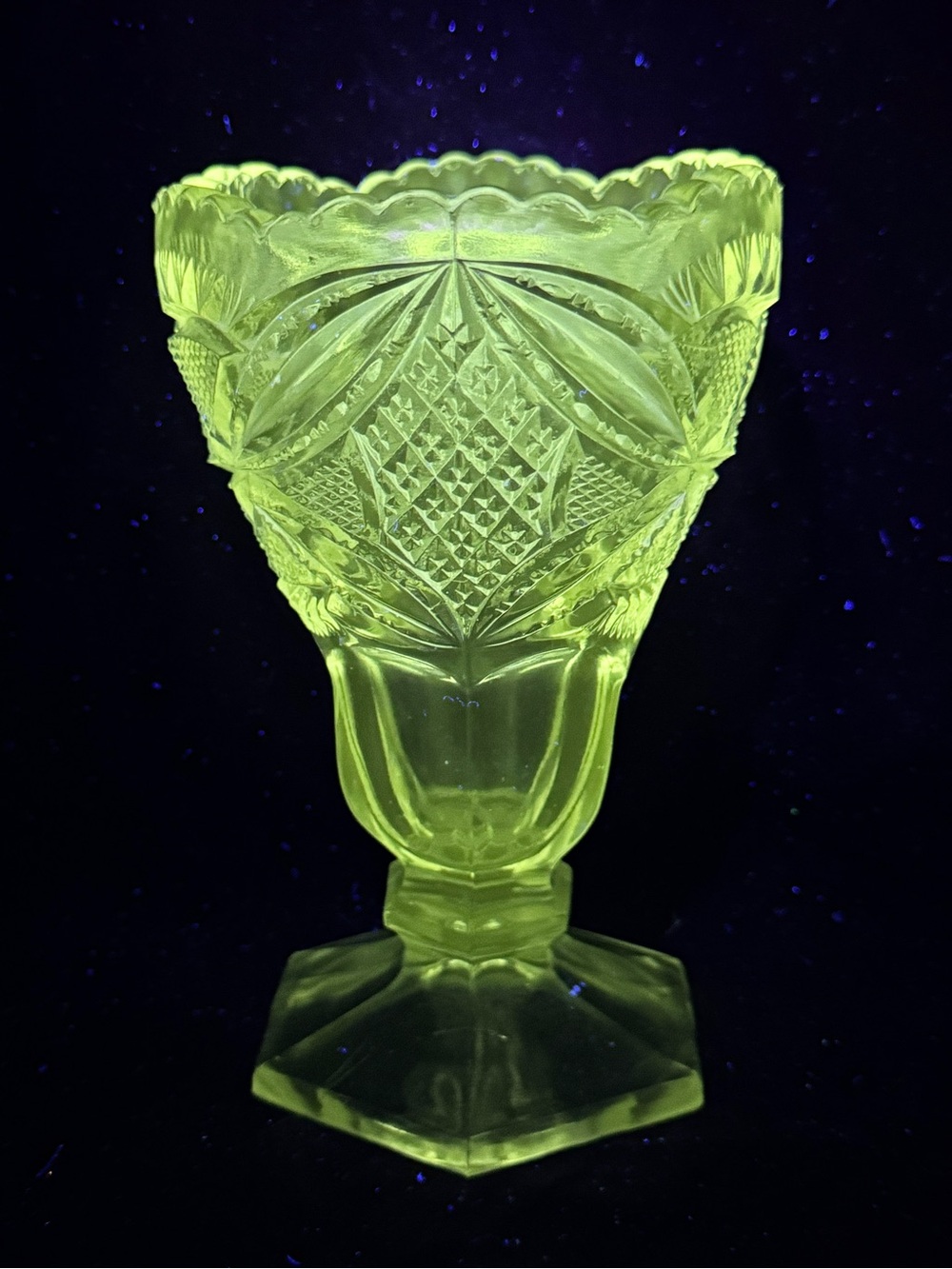 Vintage Krosno Poland Manganese Glass Pedestal Ice Cream Dish